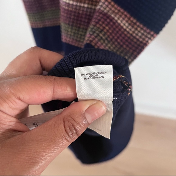 Rachel Roy Sleeveless Navy and Rust Knit Midi Dress |Size Large| - Picture 4 of 5